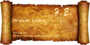 Hrobak Endre névjegykártya